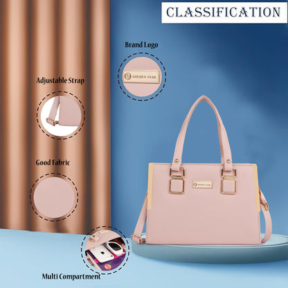 Golden Star Aurelia Hand - Held Bag – Elegant Pink Handbag for Women